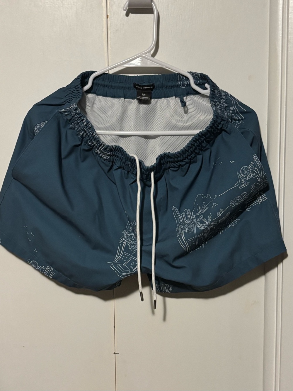 Club Monaco Deep Teal Athletic Drawstring Shorts